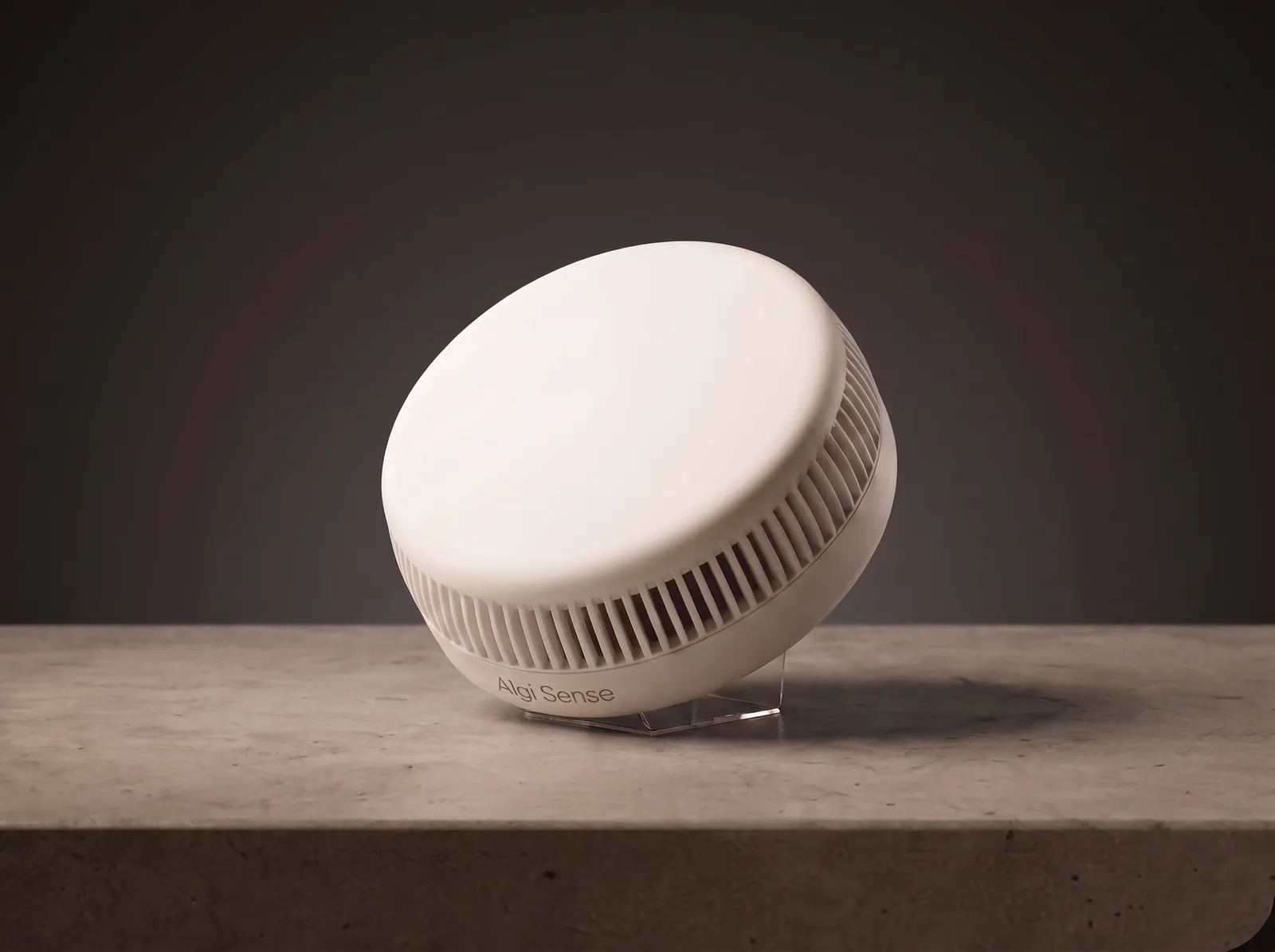 An ALGI Sense room sensor mounted on a wall