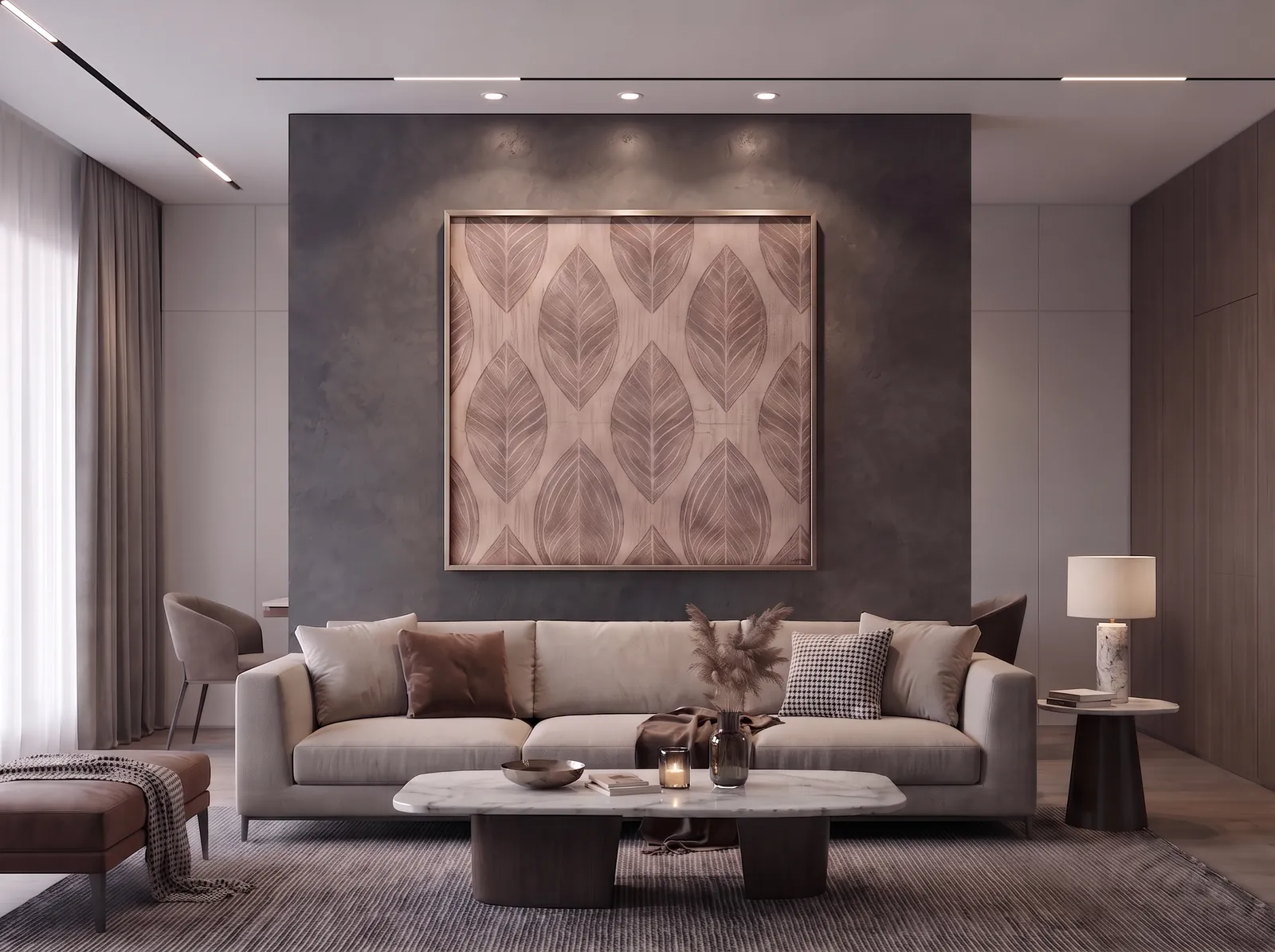An Algi Bio Wall panel in a residential living room
