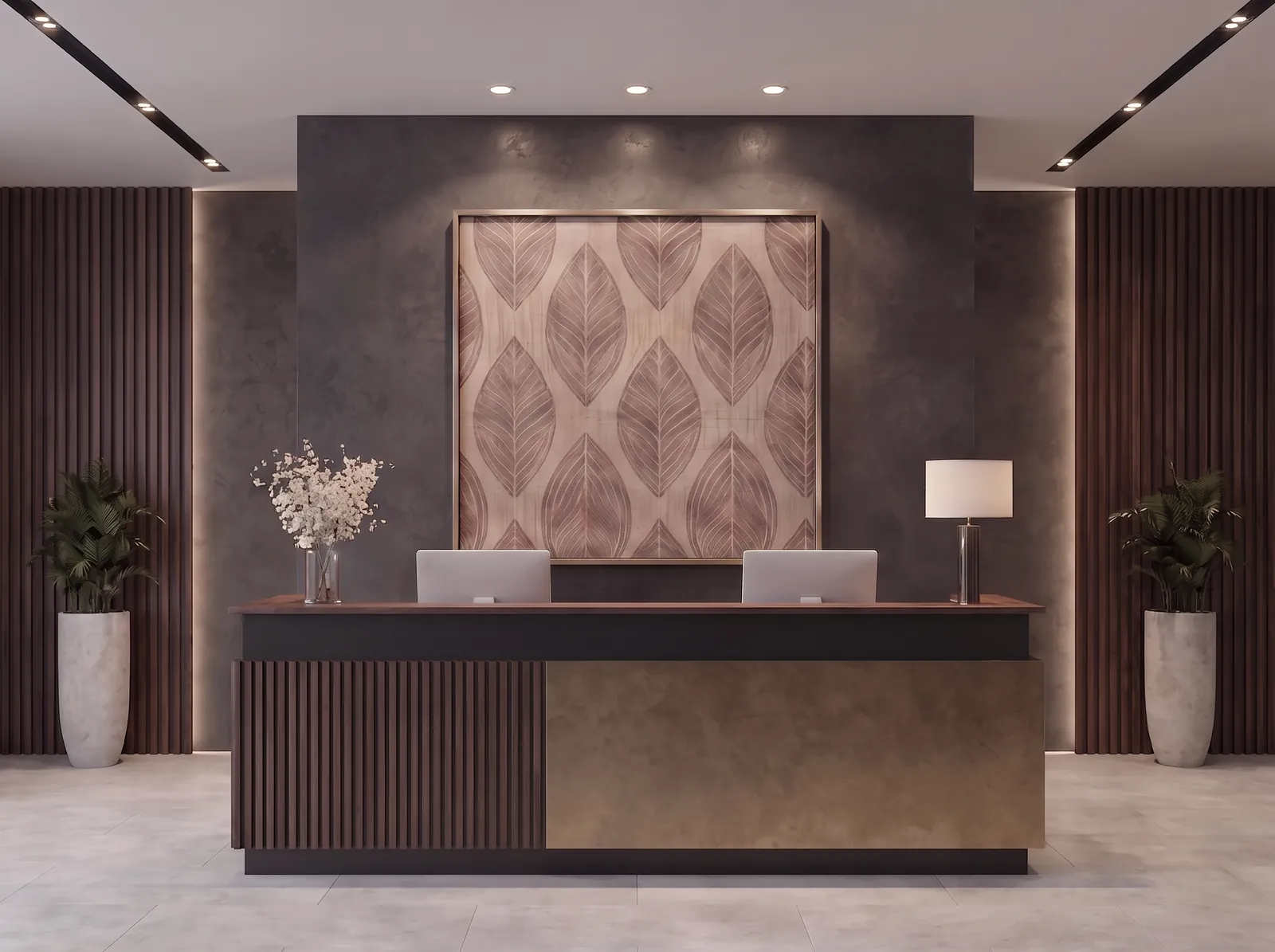 An ALGI Bio Wall panel mounted on an exposed brick wall above a timber console